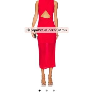 Misha Red Isabella Cut Out Mesh Midi Dress